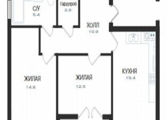 2-ком. квартира на продажу, 63.3 м2, Балтийск, Московская улица, 16Ак1