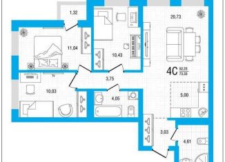 Продается 4-комнатная квартира, 72 м2, Уфа, Кустарёвская набережная, 19