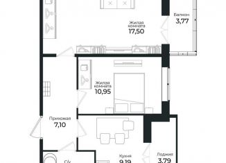 Продажа двухкомнатной квартиры, 47.7 м2, Сертолово, Центральная улица, 13