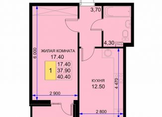 Продажа 1-ком. квартиры, 40.4 м2, поселок Южный, Казачья улица, 6к1