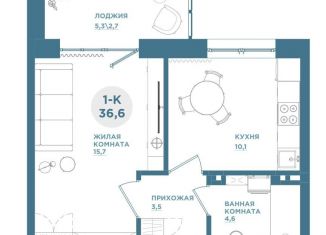 1-ком. квартира на продажу, 36.6 м2, Красноярск, Свердловская улица, 6Е, Свердловский район