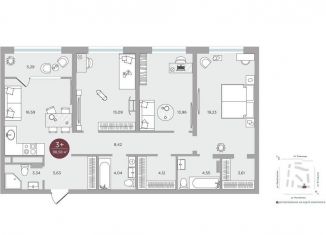 Продается трехкомнатная квартира, 98.6 м2, Тюмень, улица Николая Машарова, 10, ЖК Машаров