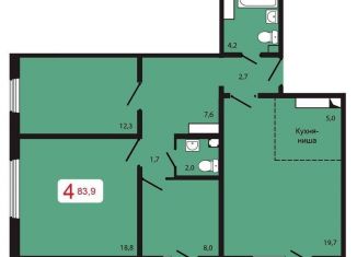 3-ком. квартира на продажу, 88.4 м2, Красноярск, жилой комплекс КБС. Берег, 5.1, ЖК КБС. Берег