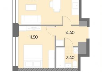 Продаю однокомнатную квартиру, 36.1 м2, Москва, станция Москворечье