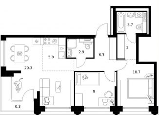 Продаю 2-ком. квартиру, 62 м2, Москва, метро Ховрино