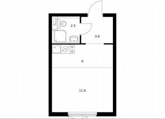 Продажа квартиры студии, 23.4 м2, Москва, жилой комплекс Второй Нагатинский, к6, метро Нагорная