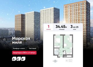 Продается однокомнатная квартира, 34.5 м2, Санкт-Петербург