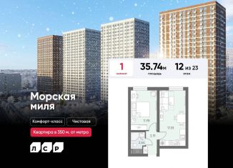 1-комнатная квартира на продажу, 35.7 м2, Санкт-Петербург, ЖК Морская миля