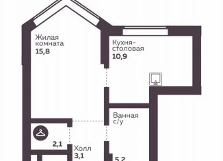 Продам 1-комнатную квартиру, 37.2 м2, Екатеринбург, Орджоникидзевский район