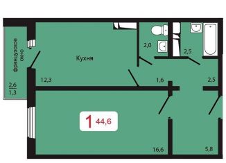 Продажа 1-ком. квартиры, 45.9 м2, Красноярск, жилой комплекс КБС. Берег, 5.1, ЖК КБС. Берег