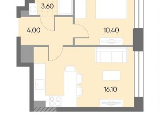 1-комнатная квартира на продажу, 34.1 м2, Москва, станция Москворечье