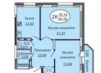 Продам двухкомнатную квартиру, 65.1 м2, Новосибирск, метро Октябрьская, улица Добролюбова, 16/1