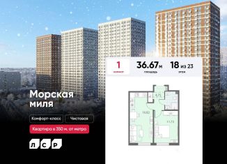 Продам 1-комнатную квартиру, 36.7 м2, Санкт-Петербург, ЖК Морская миля