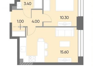 Продажа однокомнатной квартиры, 34.3 м2, Москва, станция Москворечье