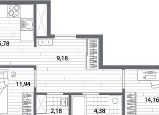 Продается 2-комнатная квартира, 59.4 м2, Санкт-Петербург, метро Лесная