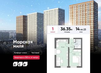 Продается 1-ком. квартира, 36.4 м2, Санкт-Петербург, ЖК Морская миля