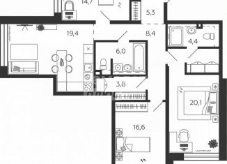 Продается 3-комнатная квартира, 103.3 м2, Москва, набережная Марка Шагала, 11к1, метро Нагатинская