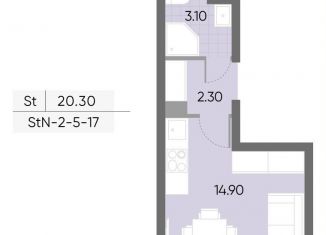 Квартира на продажу студия, 20.3 м2, Москва, улица Борисовские Пруды, 1