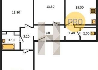 Продается 3-ком. квартира, 74.9 м2, Воронеж, Пограничный проезд, 9, Левобережный район