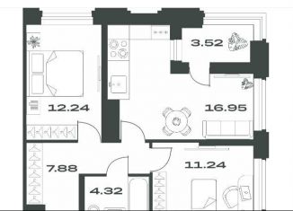 Продажа 2-ком. квартиры, 56.2 м2, Тульская область