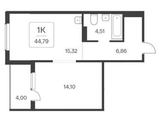 Продается 1-комнатная квартира, 44.8 м2, посёлок Озёрный, Кедровая улица, 80/3