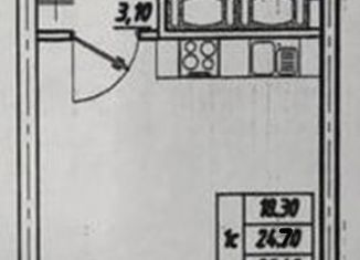 Квартира на продажу студия, 26.4 м2, посёлок Шушары, Новгородский проспект, 2к1