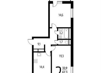 2-комнатная квартира на продажу, 64.1 м2, Москва, СНТ Родник, 203