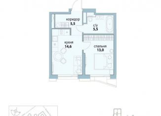 Продается однокомнатная квартира, 38.6 м2, Москва, станция Серп и Молот