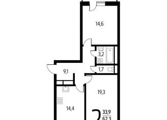 Продается 2-ком. квартира, 64.1 м2, Москва, СНТ Родник, 203