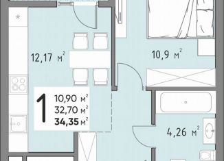 Продается 1-ком. квартира, 34.4 м2, Краснодар