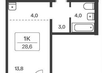 Продам квартиру студию, 28.6 м2, Новосибирск