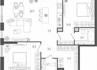 Продается 3-ком. квартира, 76.2 м2, Москва, метро Тульская, 2-й Павелецкий проезд, 7