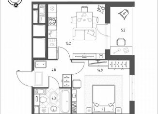 Продам 1-комнатную квартиру, 41.5 м2, Омская область, микрорайон Зелёная Река, 11