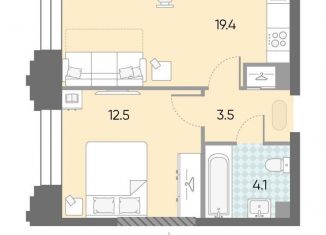 Продажа 1-комнатной квартиры, 39.5 м2, Москва, Даниловский район, жилой комплекс Зиларт, 21/22