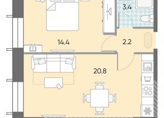 Продается 1-комнатная квартира, 40.8 м2, Москва, жилой комплекс Зиларт, 18/19/27, станция ЗИЛ