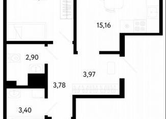 Продаю двухкомнатную квартиру, 53.7 м2, Тюмень, Калининский округ