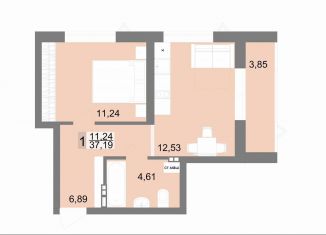 Продается 1-ком. квартира, 38 м2, Екатеринбург, метро Ботаническая