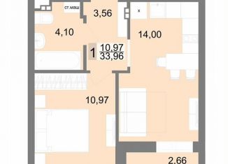 Продаю 1-комнатную квартиру, 33.3 м2, Екатеринбург, метро Ботаническая