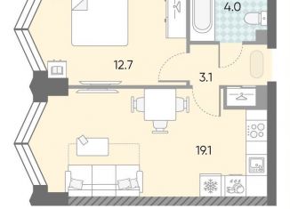 Продаю 1-комнатную квартиру, 38.9 м2, Москва, Даниловский район, жилой комплекс Зиларт, 21/22