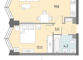 1-комнатная квартира на продажу, 40.1 м2, Москва, Даниловский район, жилой комплекс Зиларт, 21/22