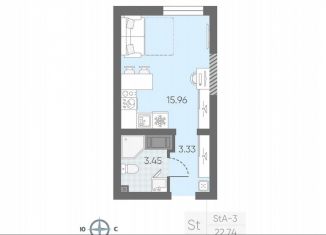 Продажа квартиры студии, 22.4 м2, Санкт-Петербург, метро Автово