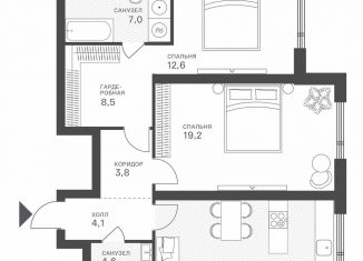 Продажа двухкомнатной квартиры, 79.2 м2, Москва, Крылатская улица, 33к1, метро Молодёжная