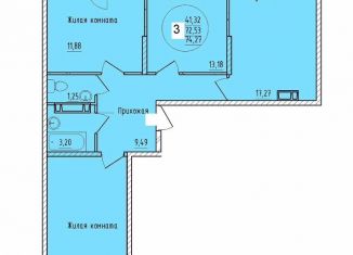 Продам 3-комнатную квартиру, 74.3 м2, Краснодар, Карасунский округ