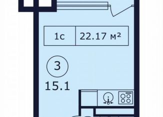 Продам квартиру студию, 22.2 м2, поселок городского типа Коктебель, Арматлукская улица, 2