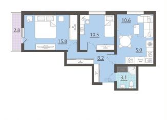 Продается 2-комнатная квартира, 54 м2, Екатеринбург, жилой комплекс Хрустальные Ключи, 5к5, Октябрьский район