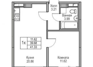 Продажа однокомнатной квартиры, 39.7 м2, Санкт-Петербург, Ивинская улица, 1к3