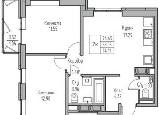 Продаю 2-комнатную квартиру, 53.1 м2, Санкт-Петербург, Ивинская улица, 1к4, метро Беговая