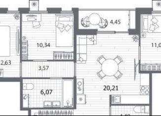 Продается 3-ком. квартира, 79.1 м2, Санкт-Петербург, метро Лесная