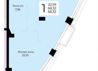 Однокомнатная квартира на продажу, 68.3 м2, Екатеринбург, метро Геологическая