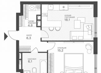 1-комнатная квартира на продажу, 50.5 м2, Москва, район Крылатское, Крылатская улица, 33к1